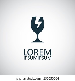 fragile icon, on white background