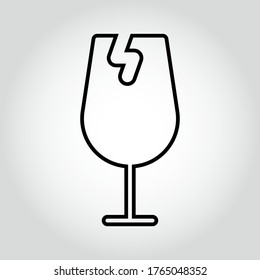 Fragile icon, outline vector sign, linear style pictogram isolated on white. Symbol, logo illustration. Editable stroke. Eps10 vector illustration.