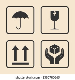 Fragile Icon Packaging Symbol Icon Set Stock Vector (Royalty Free ...