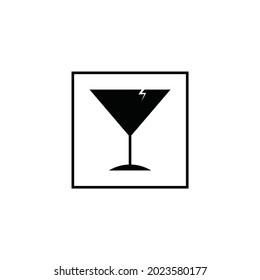 Icono Frágil. Icono de empaquetado. Ilustración de diseño de vectores con fondo blanco