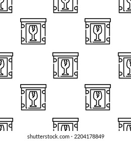 fragile icon pattern. Seamless fragile pattern on white background.