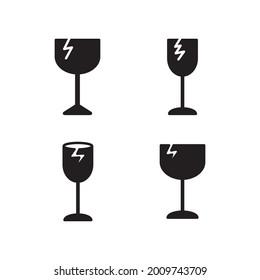 Plantilla De Ilustración Gráfica De Diseño De Colección De Iconos Frágiles En Signo Y Símbolo De Estilo Plano Moderno. Adecuado para diseño de sitios web, logotipo, aplicación y ui. EPS 10.