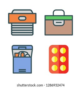 fragile icon set. vector set about box and eggs icons set.