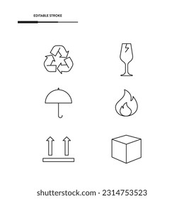 Fragile Icon Set Vector Design.