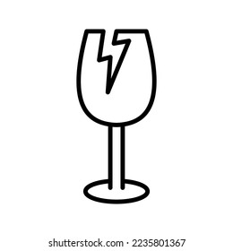 Fragile icon. sign for mobile concept and web design. vector illustration
