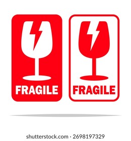 Fragile icon sign vector isolated illustration