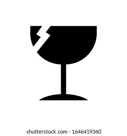 Fragile icon signage vector trendy