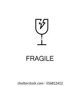 Fragile icon. Single high quality outline symbol for web design or mobile app. Thin line sign for design logo. Black outline pictogram on white background