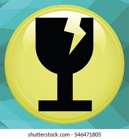 fragile icon symbol Illustration design