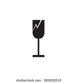 fragile icon symbol sign vector