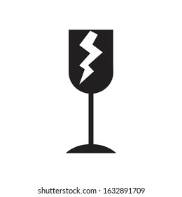 fragile icon symbol vector Illustration