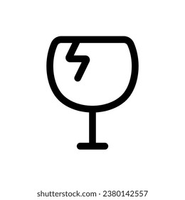 Fragile icon in trendy outline style isolated on white background. Fragile silhouette symbol for your website design, logo, app, UI. Vector illustration, EPS10.