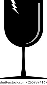 Fragile icon vecotor. handle with a care black icon on a white background.