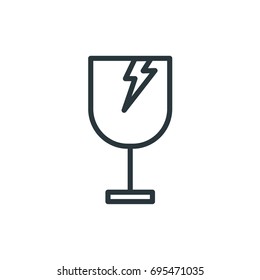 fragile icon vector
