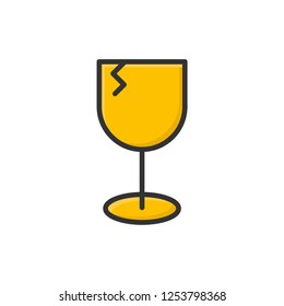 fragile icon vector design. modern icon style