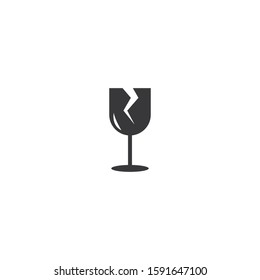 Fragile icon vector flat design