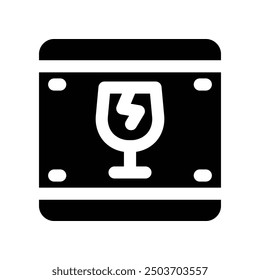 fragile icon. vector glyph icon for your website, mobile, presentation, and logo design.