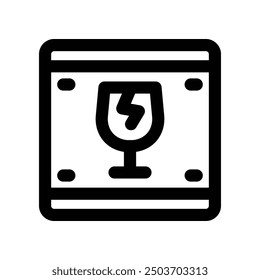 Icono frágil de la línea del Vector para su Sitio web, móvil, presentación y diseño del logotipo.