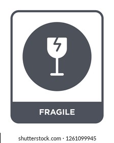 fragile icon vector on white background, fragile trendy filled icons from Delivery and logistic collection, fragile simple element illustration