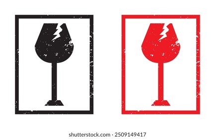 Frágil Vector de iconos. Ilustración vectorial frágil del signo y del símbolo del paquete.
