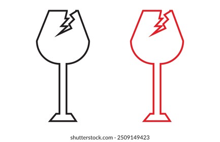 Frágil Vector de iconos. Ilustración vectorial frágil del signo y del símbolo del paquete.