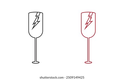 Fragile icon vector. Fragile package sign and symbol vector illustration.