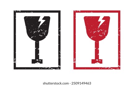 Fragile icon vector. Fragile package sign and symbol vector illustration.