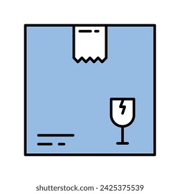 Fragile icon vector strock illustration