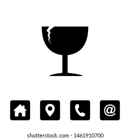 fragile icon vector, fragile Symbol vector