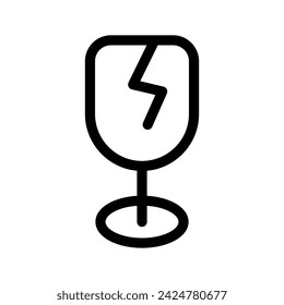 Ilustración de diseño de símbolo vectorial de icono frágil
