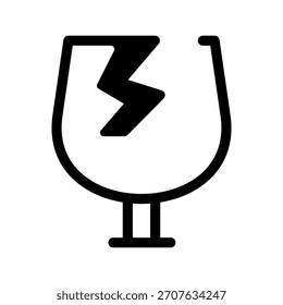 Fragile Icon Vector Symbol Design Illustration