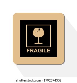 fragile icons or fragile items, in a flat style. illustration of glass cups or breakable items. symbols on the packing.