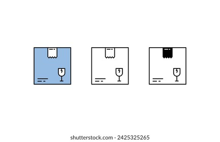 Fragile icons vector strock illustration