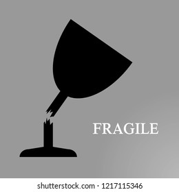 Fragile ikon vector. Sybmol of a broken glass.