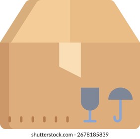 fragile items flat icon design