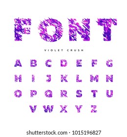 Fragile letters in pink - purple color combination.