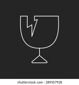 fragile line icon