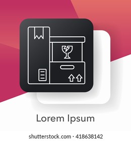 fragile line icon