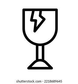 gráfico vectorial de icono de línea frágil