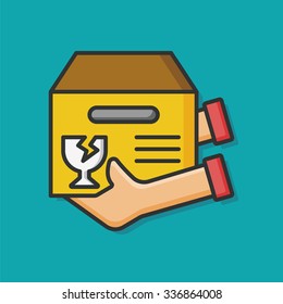 fragile logistics freight icon