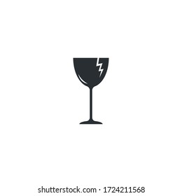 Fragile logo icon vector concept design 