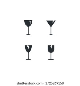 Fragile logo icon vector concept design  