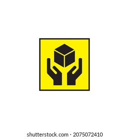 Fragile logo icon vector concept design  