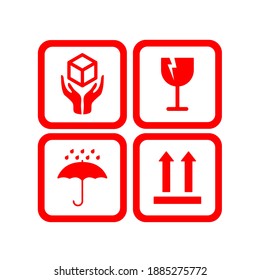 Fragile Logo Set Vector Design