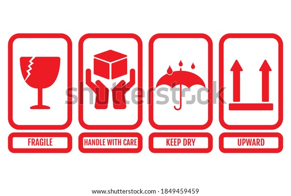 Fragile Logo Set Vector Design Stock Vector (Royalty Free) 1849459459 ...