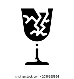 fragile mark glyph icon vector. fragile mark sign. isolated contour symbol black illustration