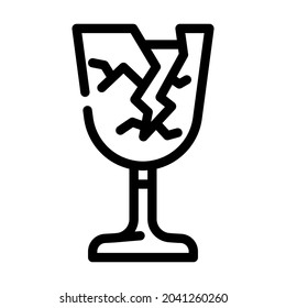 fragile mark line icon vector. fragile mark sign. isolated contour symbol black illustration