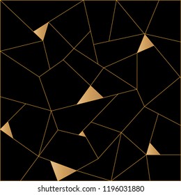 Fragile mosaic pattern vector. Design black and gold. Design print for textile, wallpaper, ceramic, background. Set 1