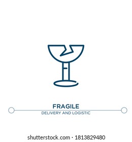 fragile outline vector icon. simple element illustration. fragile outline icon from editable delivery concept. can be used for web and mobile
