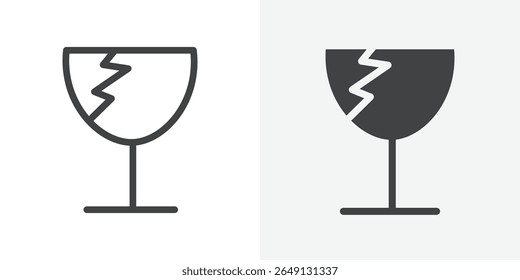 Icono de paquete frágil Esquema de signo de Vector